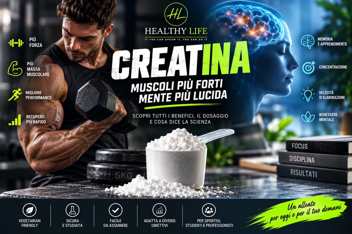 CREATINA: BENEFICI, DOSAGGIO, QUANDO PRENDERLA E COSA DICE LA SCIENZA