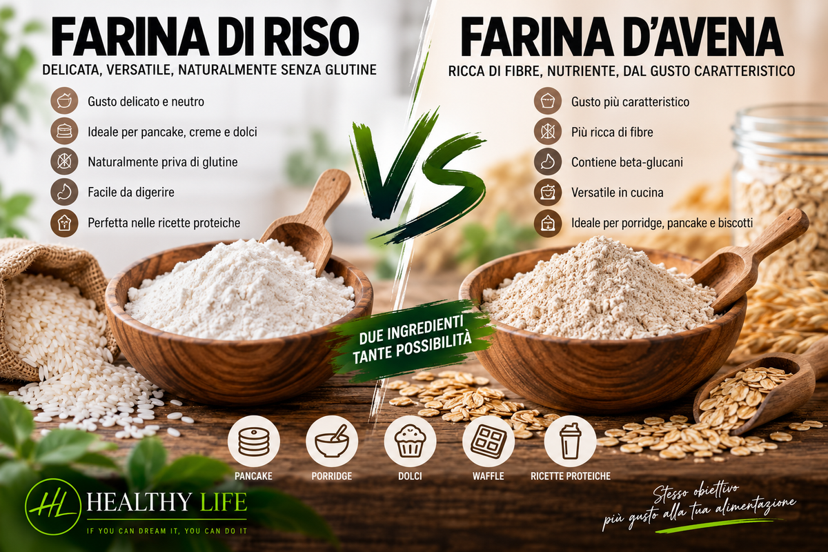 FARINA DI RISO: PROPRIETÀ, VALORI NUTRIZIONALI E DIFFERENZE CON LA FARINA D’AVENA