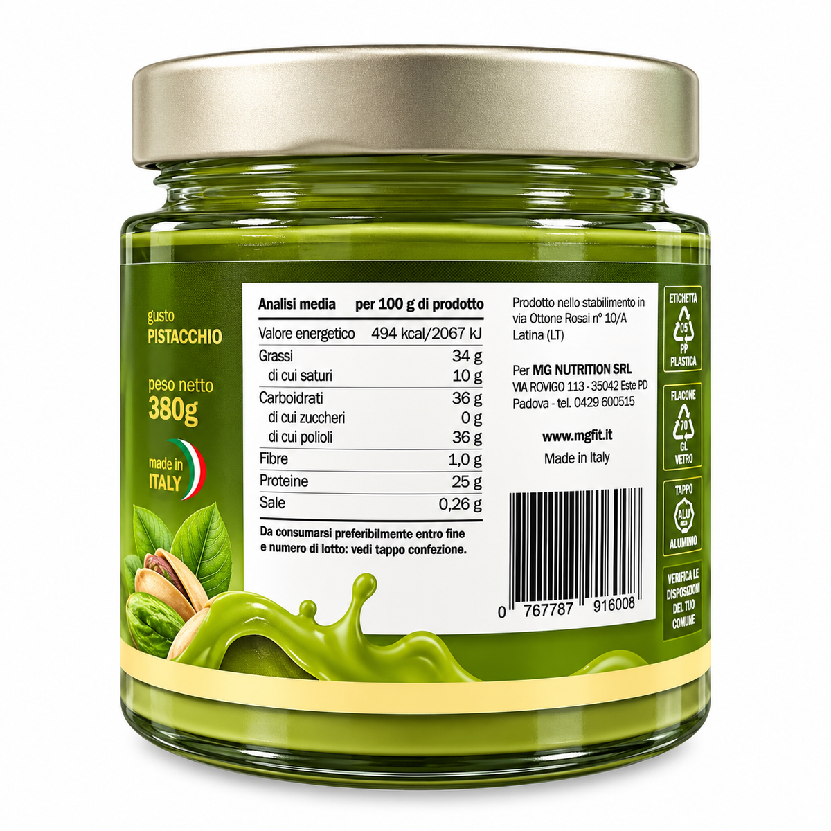HYDRO CREAM BIO-EXTREME – CREMA PROTEICA AL PISTACCHIO 380 G