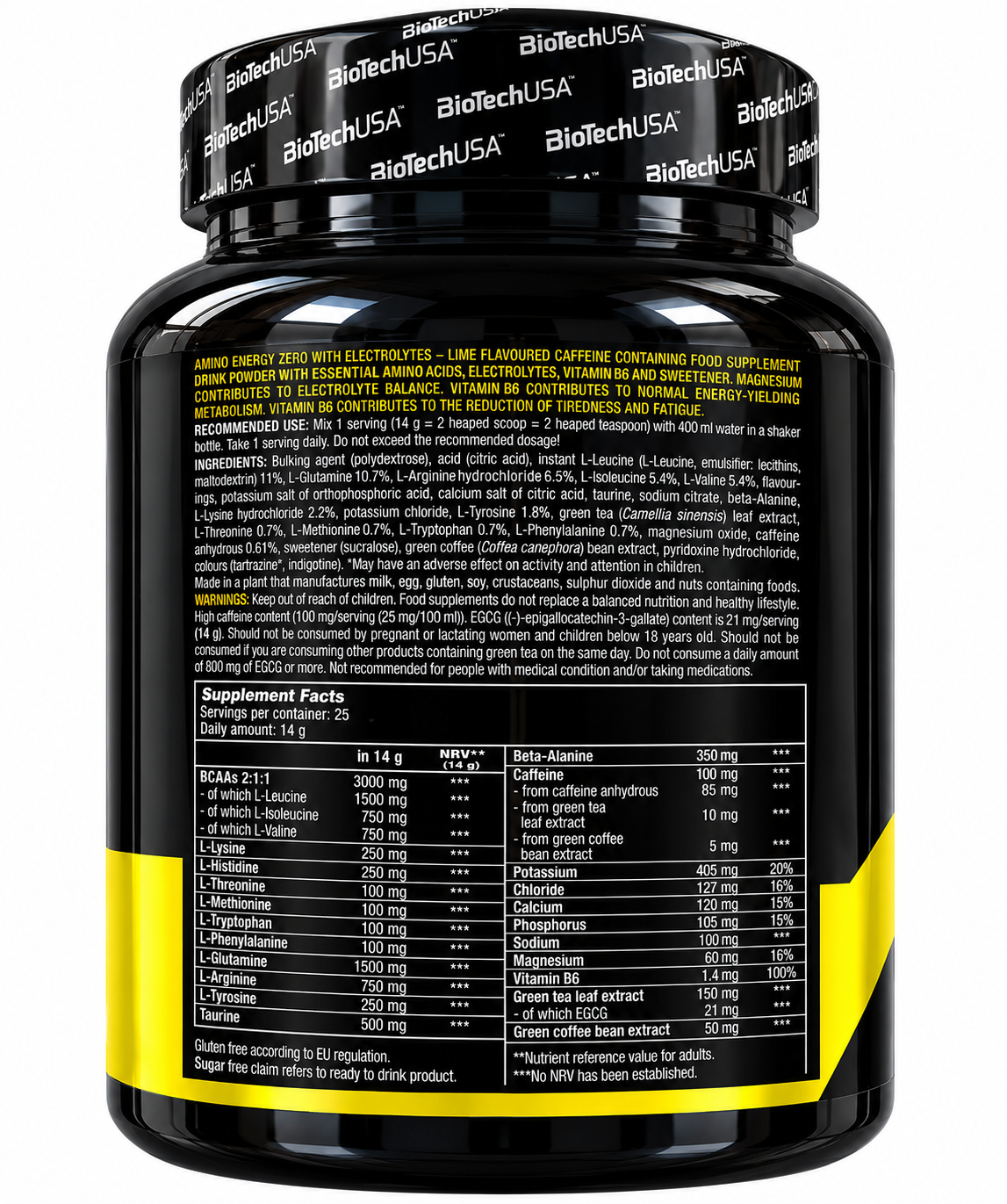 BIOTECHUSA AMINO ENERGY ZERO WITH ELECTROLYTES – LIME – 360 G