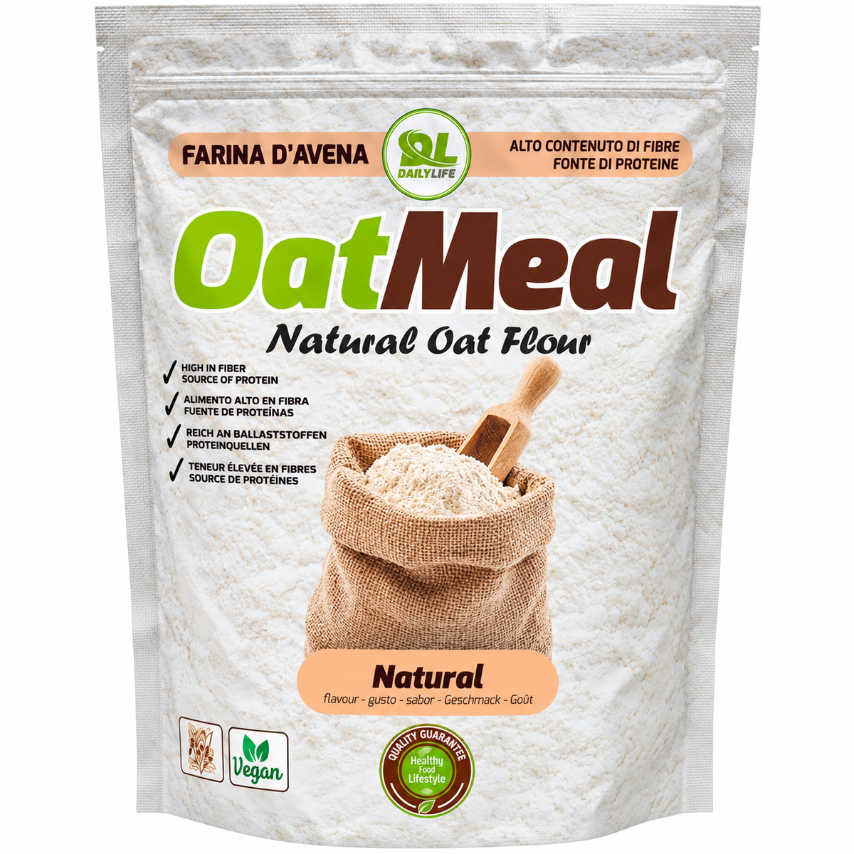 OATMEAL NATURAL OAT FLOUR – FARINA D’AVENA NATURALE