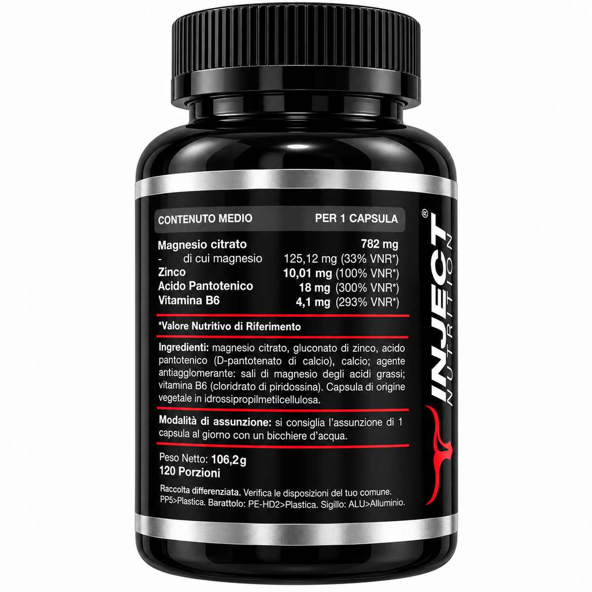 ZMA+ – ZINCO + MAGNESIO + VITAMINA B6 + ACIDO PANTOTENICO | 120 CAPSULE