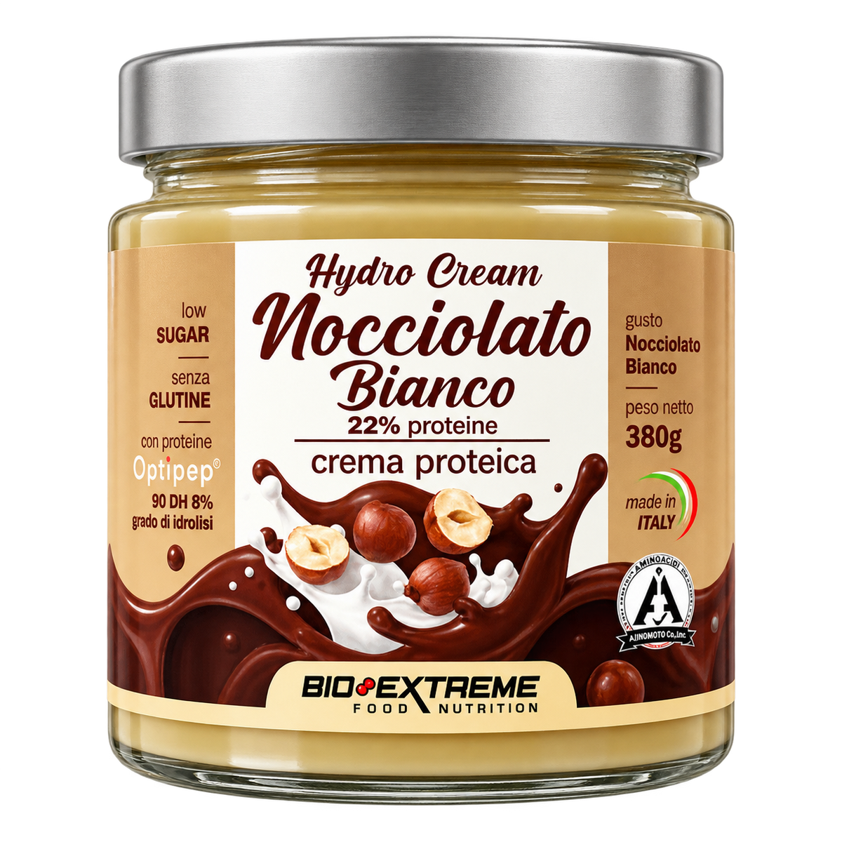 CREMA PROTEICA SPALMABILE GUSTO NOCCIOLATO BIANCO 380 g
