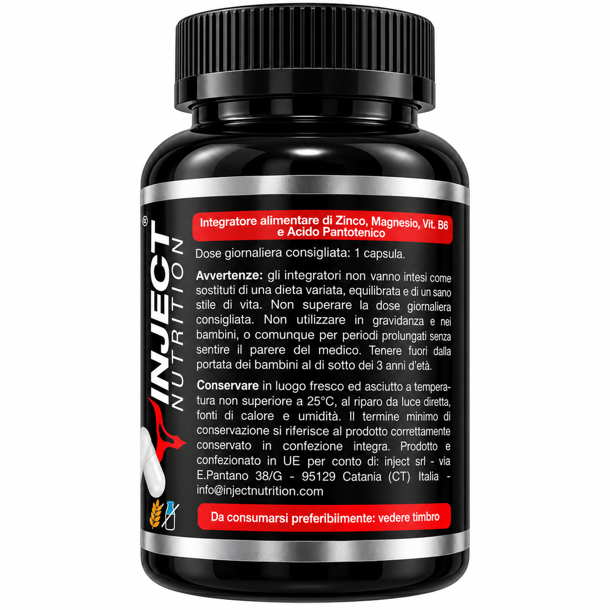 ZMA+ – ZINCO + MAGNESIO + VITAMINA B6 + ACIDO PANTOTENICO | 120 CAPSULE