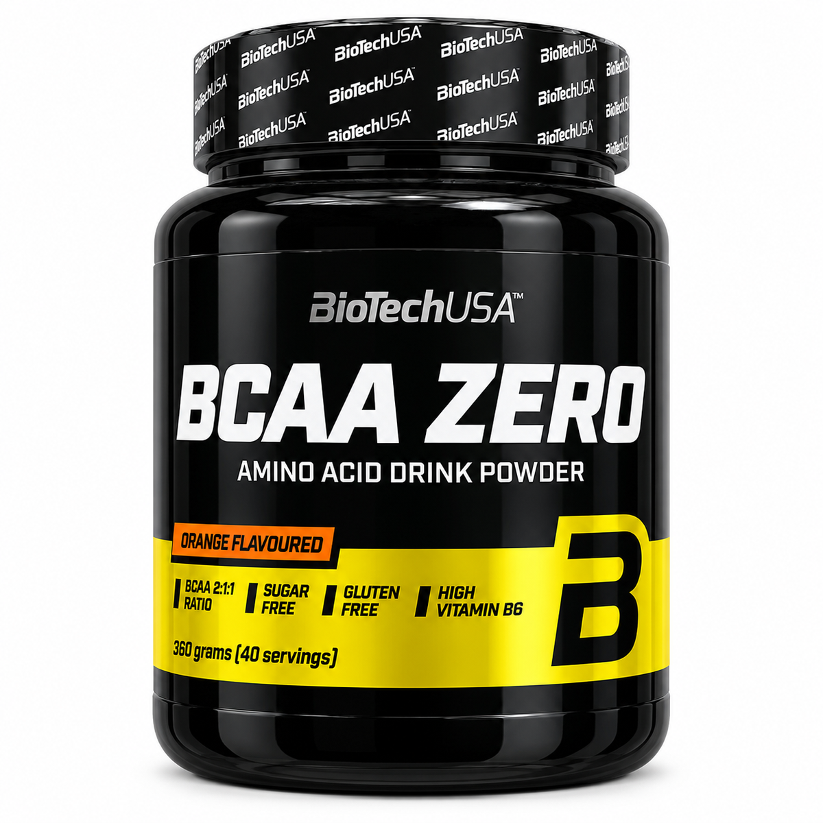 BIOTECHUSA BCAA ZERO ORANGE 360 G – BCAA IN POLVERE CON GLUTAMMINA E VITAMINA B6