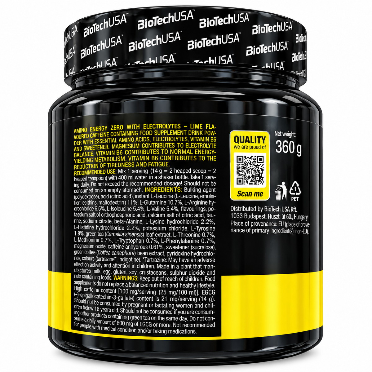 BIOTECHUSA AMINO ENERGY ZERO 360 G – AMINOACIDI ESSENZIALI ED ELETTROLITI