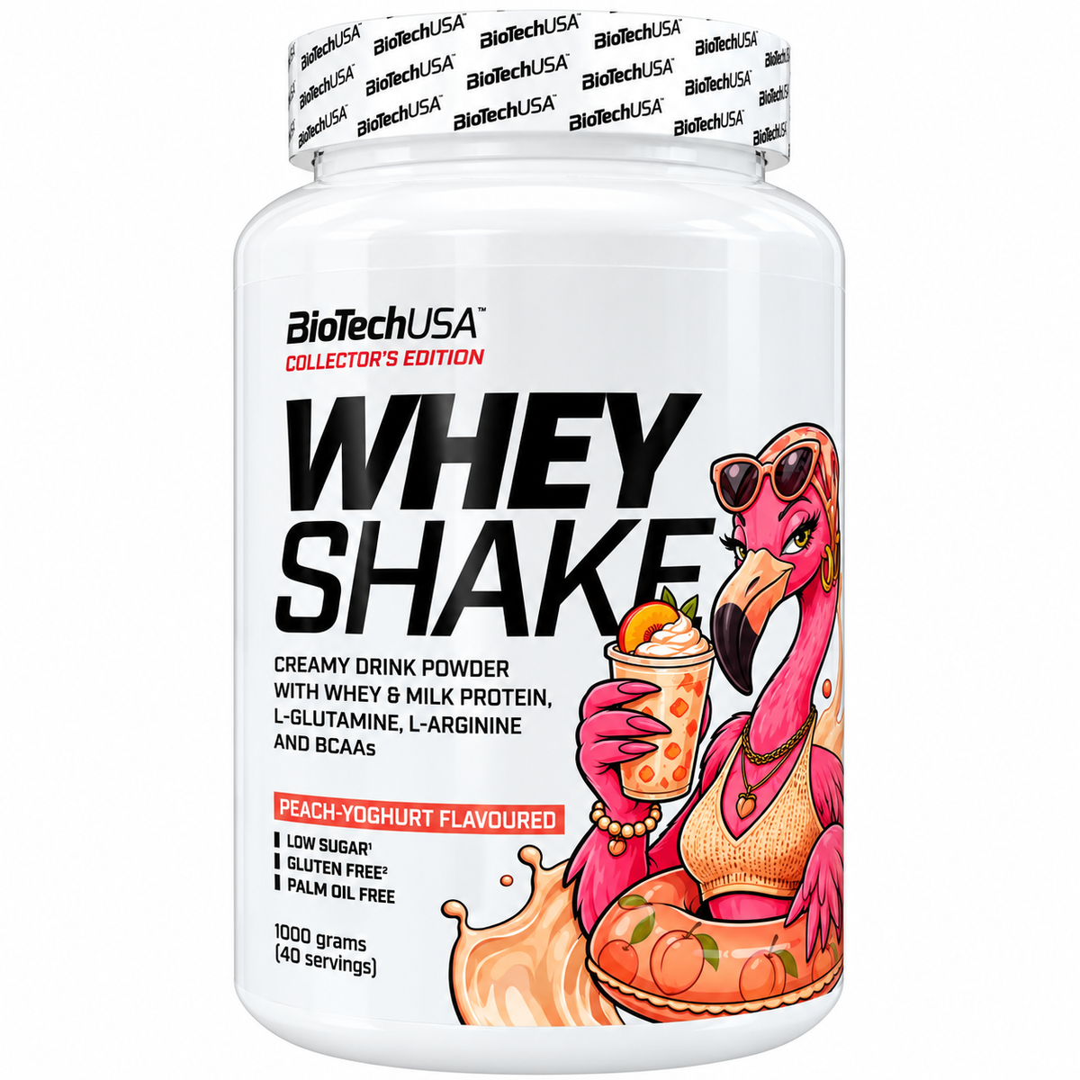 WHEY SHAKE 1000 G  PEACH-YOGURT + SHAKER OMAGGIO BIOTECHUSA