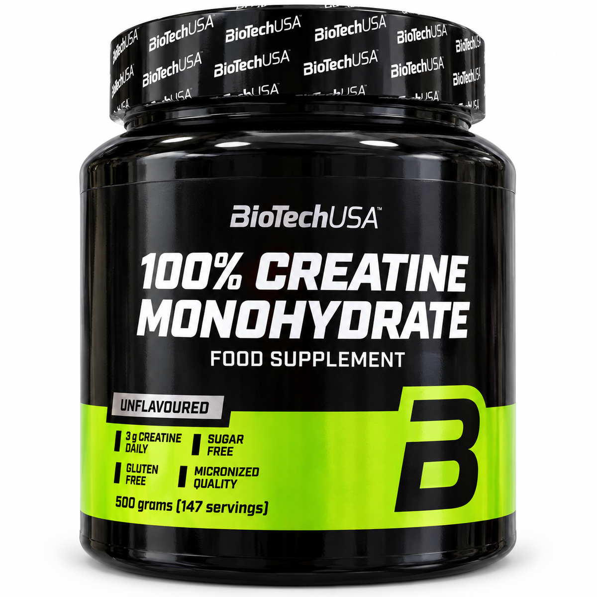 BIOTECHUSA 100% CREATINE MONOHYDRATE 500 G – CREATINA MONOIDRATO MICRONIZZATA