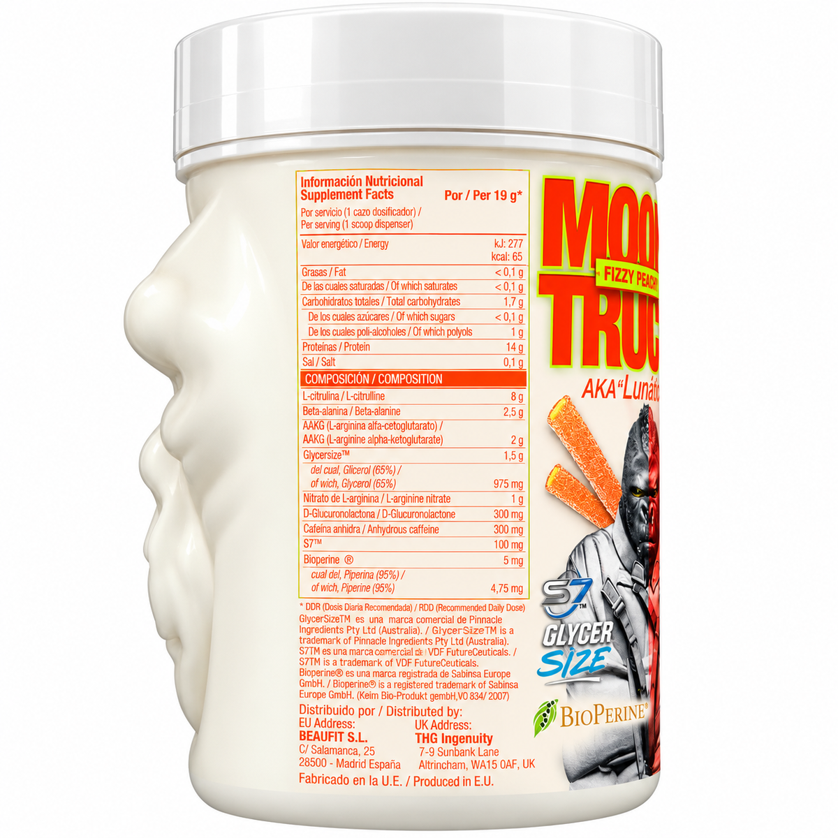 MOONSTRUCK® GLOW 494 G FIZZY PEACHY – PRE-WORKOUT CON 8 G DI L-CITRULLINA E 300 MG DI CAFFEINA