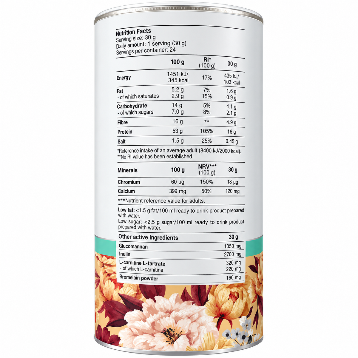 DIET SHAKE 720 G – BEVANDA PROTEICA RICCA DI FIBRE CON GLUCOMANNANO, L-CARNITINA E CROMO | BIOTECHUSA