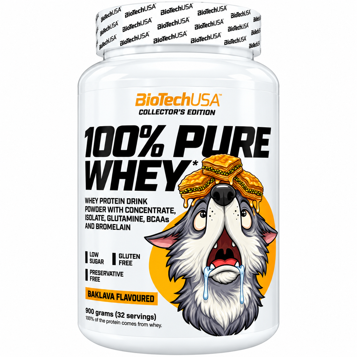 100% PURE WHEY 900 G GUSTO BAKLAVA + SHAKER BIOTECHUSA