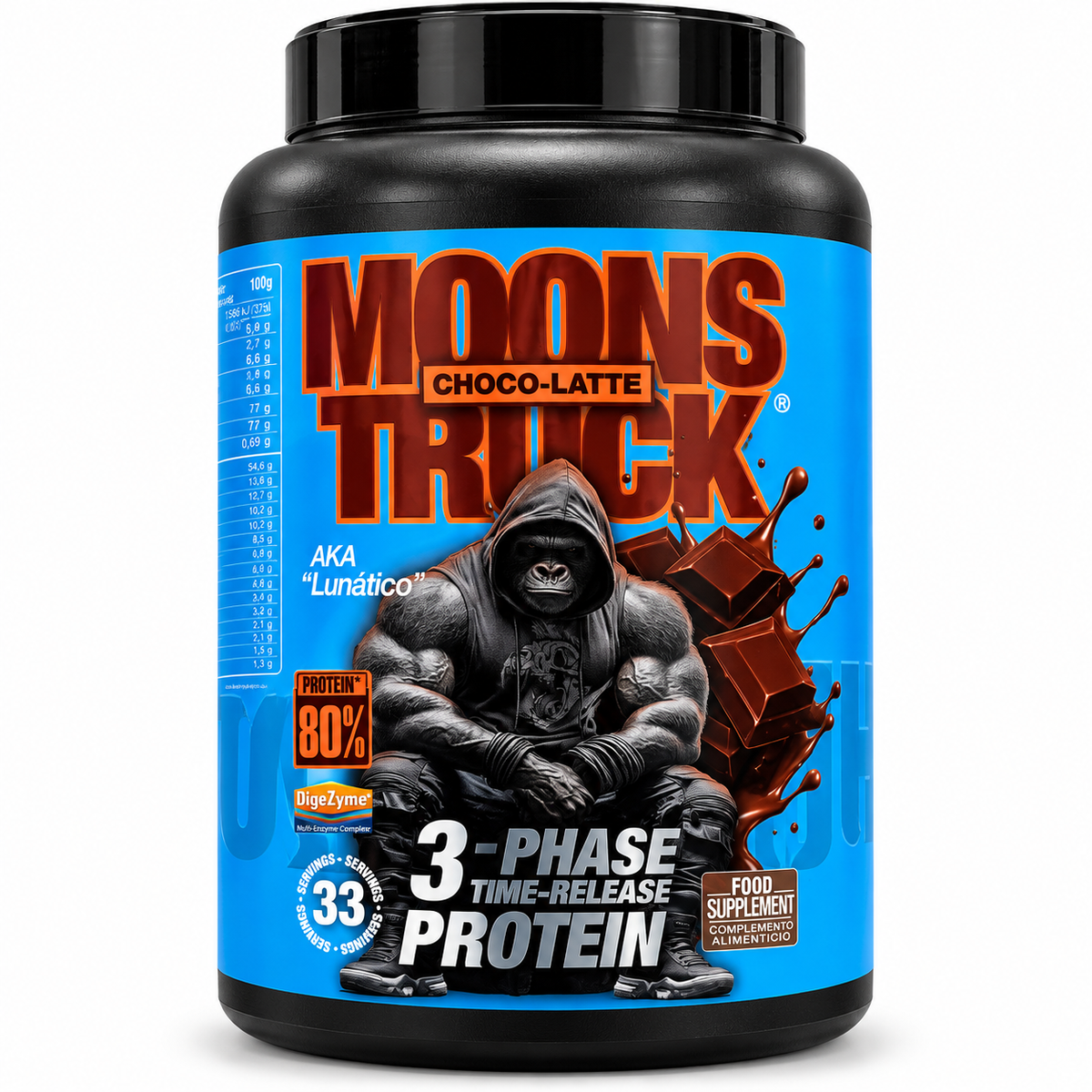 MOONSTRUCK 3-PHASE PROTEIN 1 KG – PROTEINE A RILASCIO GRADUALE GUSTO CHOCO-LATTE