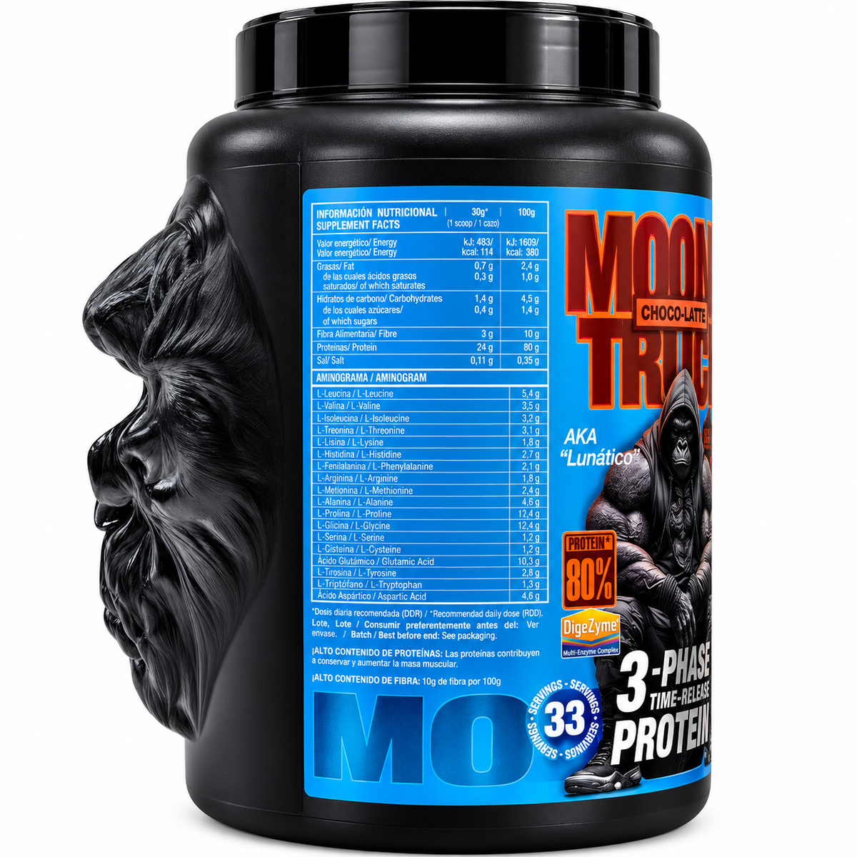 MOONSTRUCK 3-PHASE PROTEIN 1 KG – PROTEINE A RILASCIO GRADUALE GUSTO CHOCO-LATTE