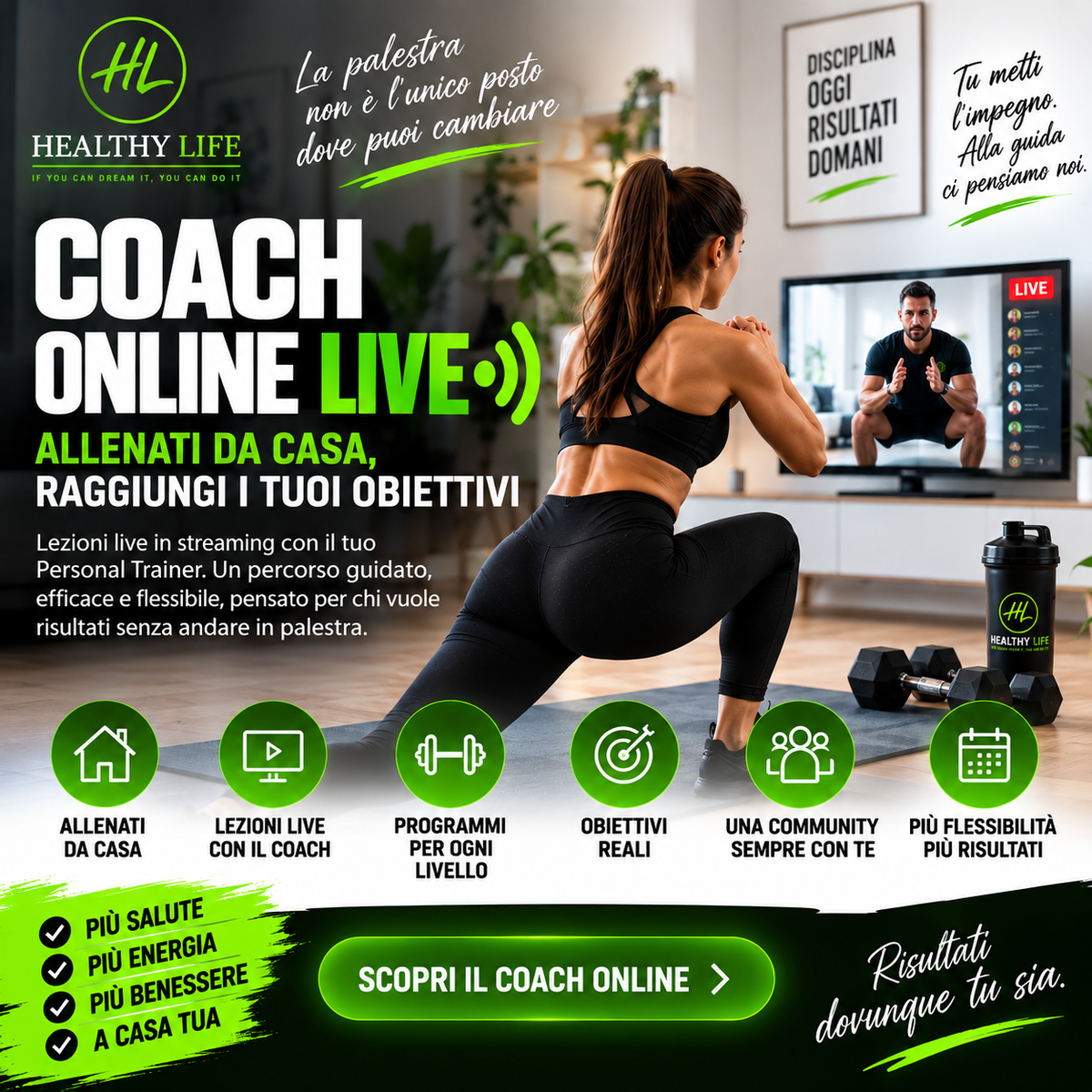 Coach online live & longevity – Allenati da casa con il personal trainer