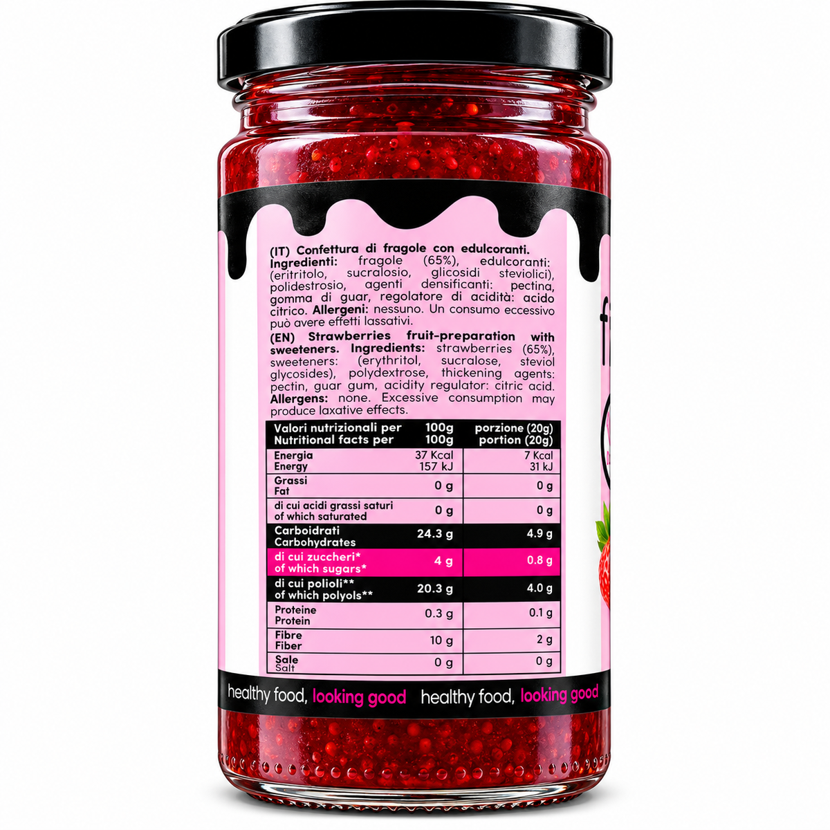 FITPORN – CONFETTURA DI FRUTTA CON EDULCORANTI GUSTO FRAGOLA