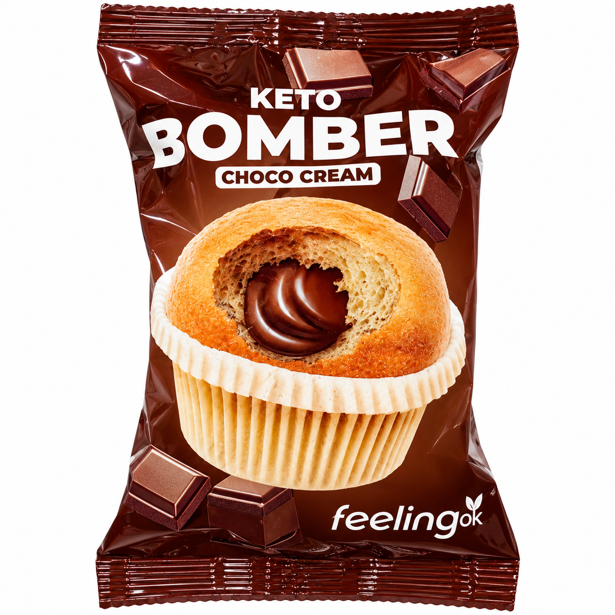 KETO BOMBER CHOCO CREAM – MUFFIN RIPIENO ALLA CREMA DI CIOCCOLATO FEELINGOK