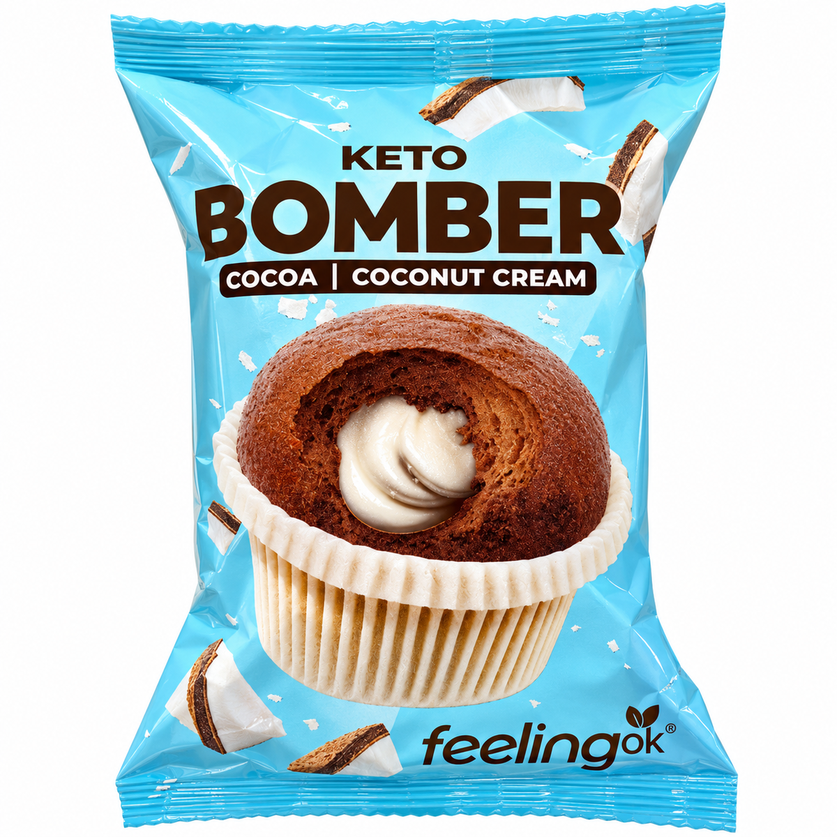 KETO BOMBER COCOA – COCONUT CREAM- MUFFIN RIPIENO AL COCCO FEELINGOK