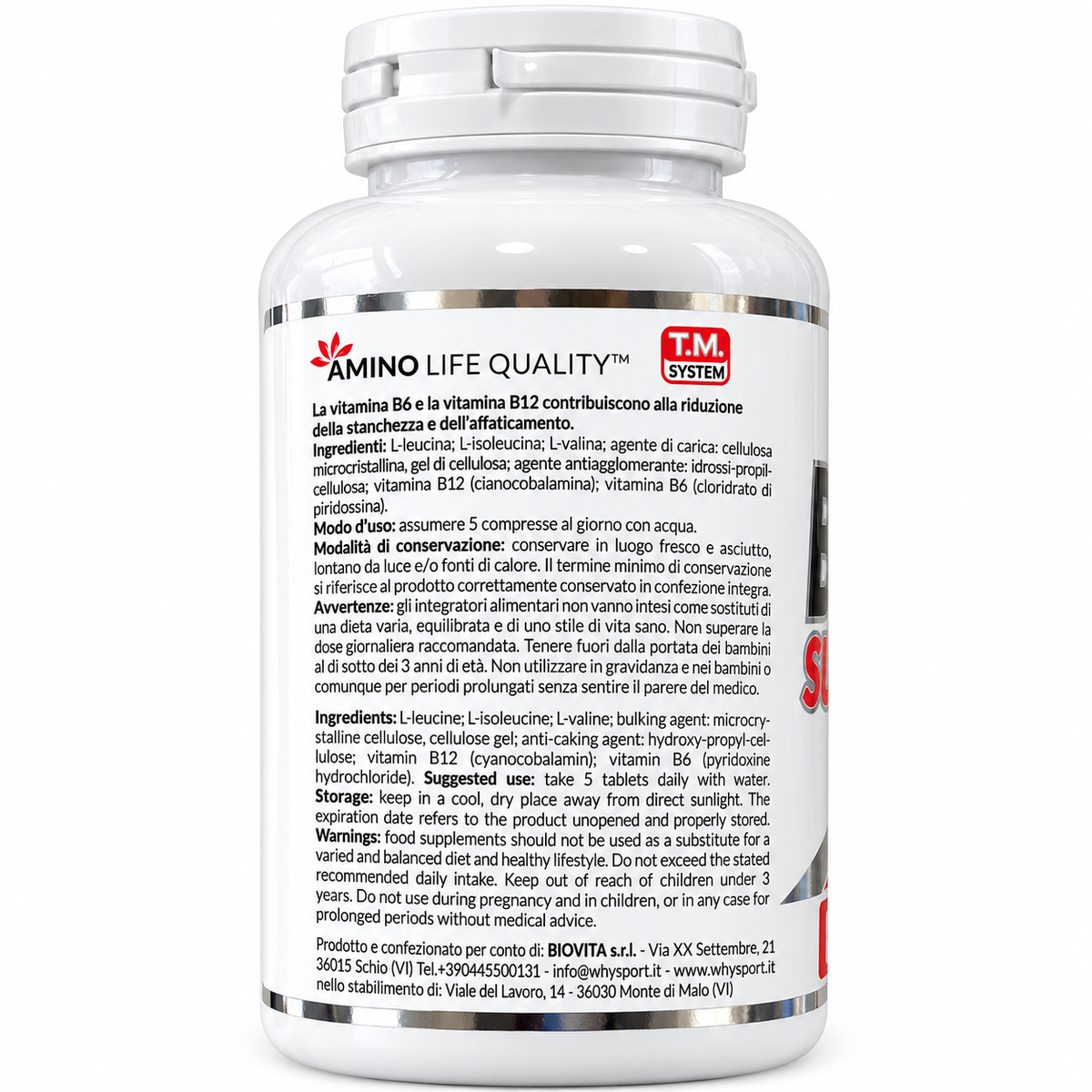 WHY SPORT BCAA SUPREME 4:1:1 + B6 + B12 – 200 COMPRESSE