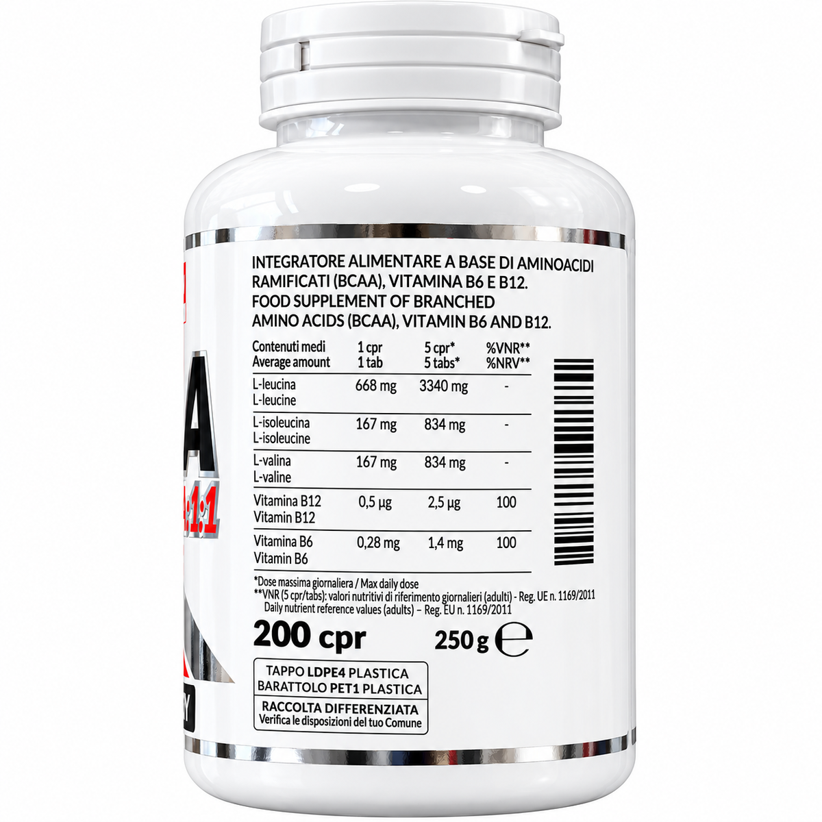 WHY SPORT BCAA SUPREME 4:1:1 + B6 + B12 – 200 COMPRESSE
