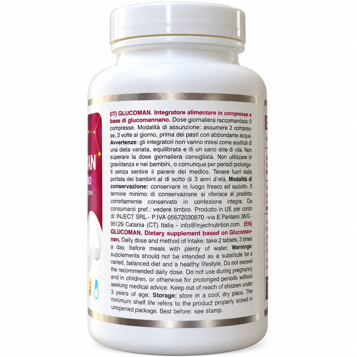 GLUCOMAN – GLUCOMANNANO PURO 100 COMPRESSE INJECT NUTRITION