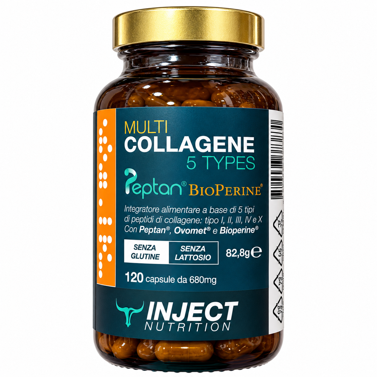 MULTI COLLAGENE 5 TYPES – INTEGRATORE DI COLLAGENE IN CAPSULE INJECT NUTRITION