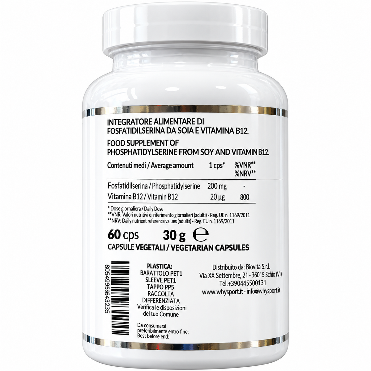 WHY SPORT PS200 FOSFATIDILSERINA + VITAMINA B12 – 60 CAPSULE