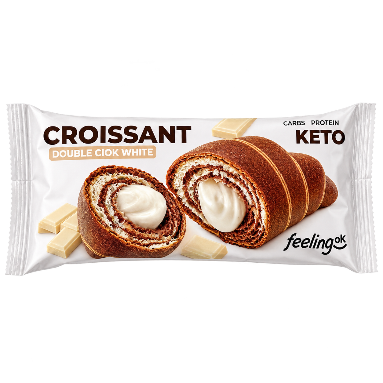 Croissant keto ripieno double ciok white FeelingOk