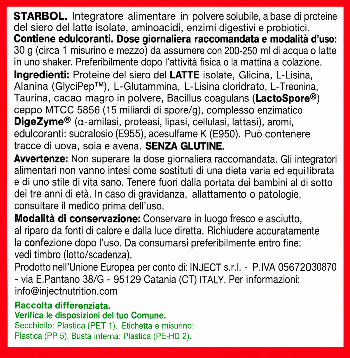 STARBOL ISOLATE 2 KG INJECT NUTRITION