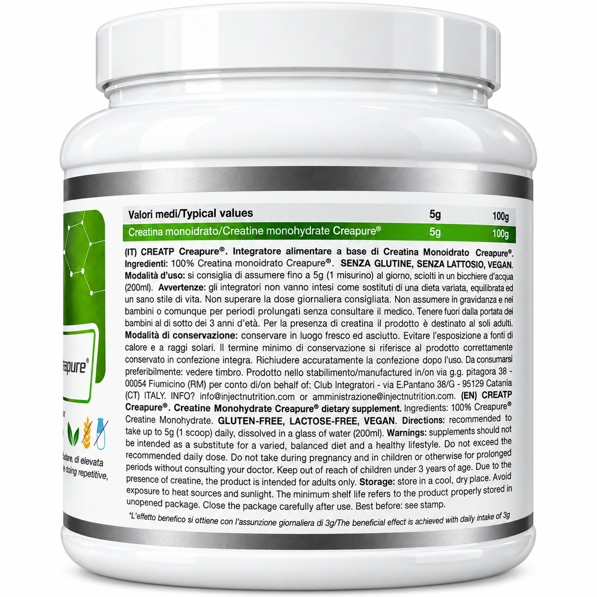 CREATP CREAPURE® – CREATINA MONOIDRATO 500 G