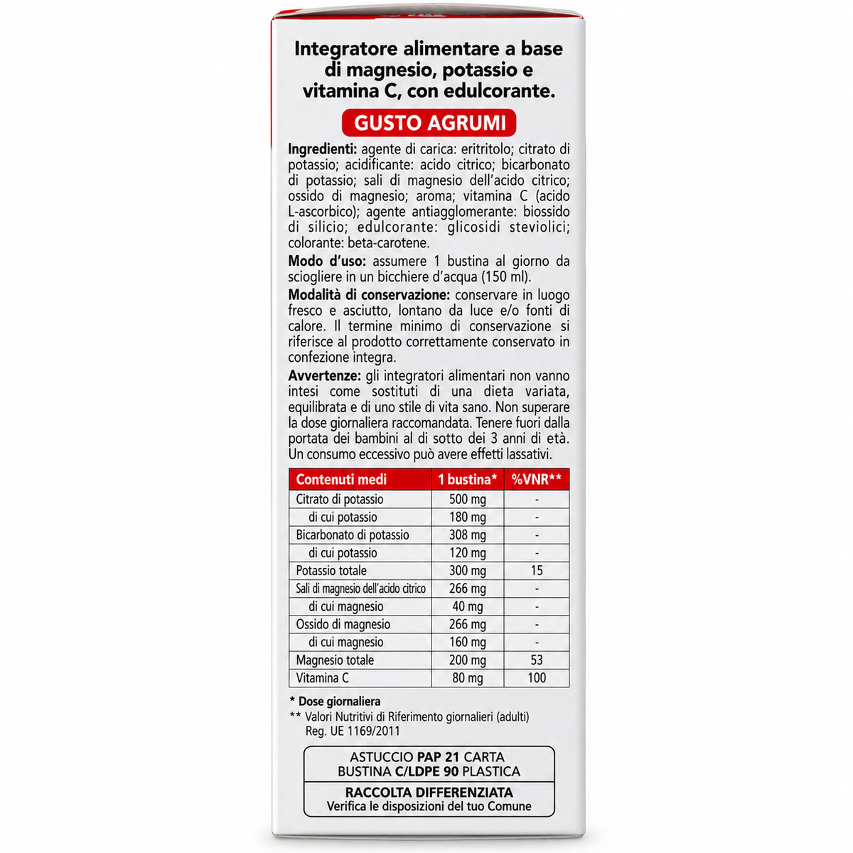 MAGNESIO POTASSIO ZERO CALORIE WHY GUSTO AGRUMI 10 BUSTINE