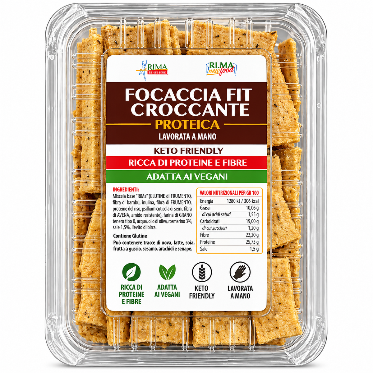 FOCACCIA FIT CROCCANTE PROTEICA CLASSICA 150 G – RIMA BENESSERE