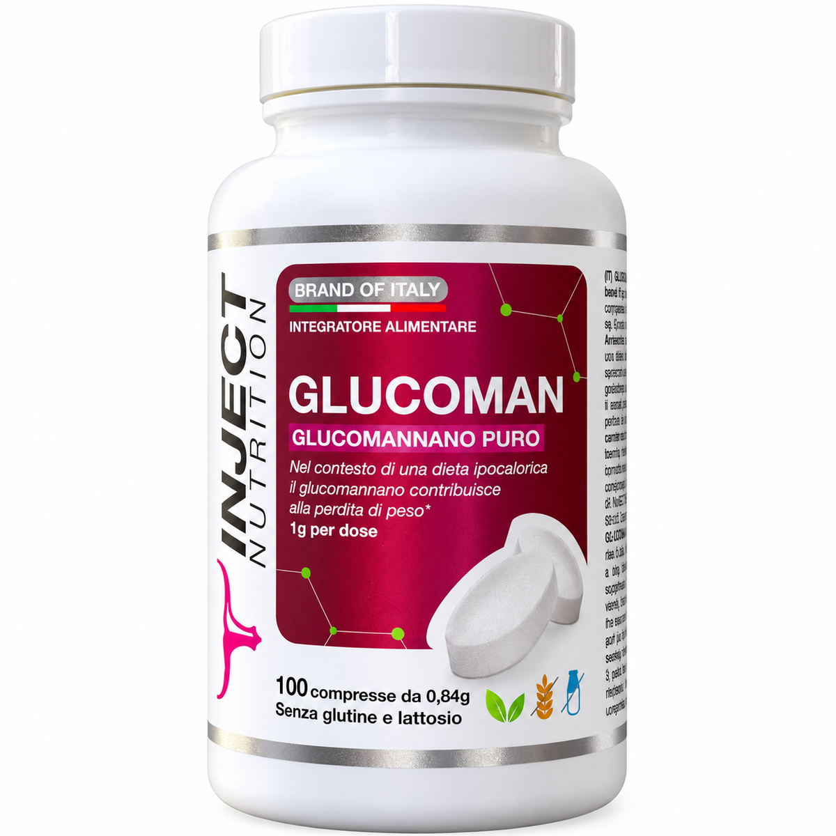 GLUCOMAN – GLUCOMANNANO PURO 100 COMPRESSE INJECT NUTRITION