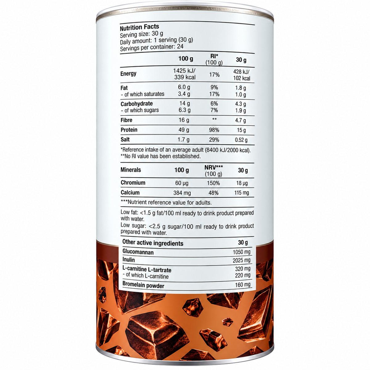 DIET SHAKE 720 G – BEVANDA PROTEICA RICCA DI FIBRE CON GLUCOMANNANO, L-CARNITINA E CROMO | BIOTECHUSA