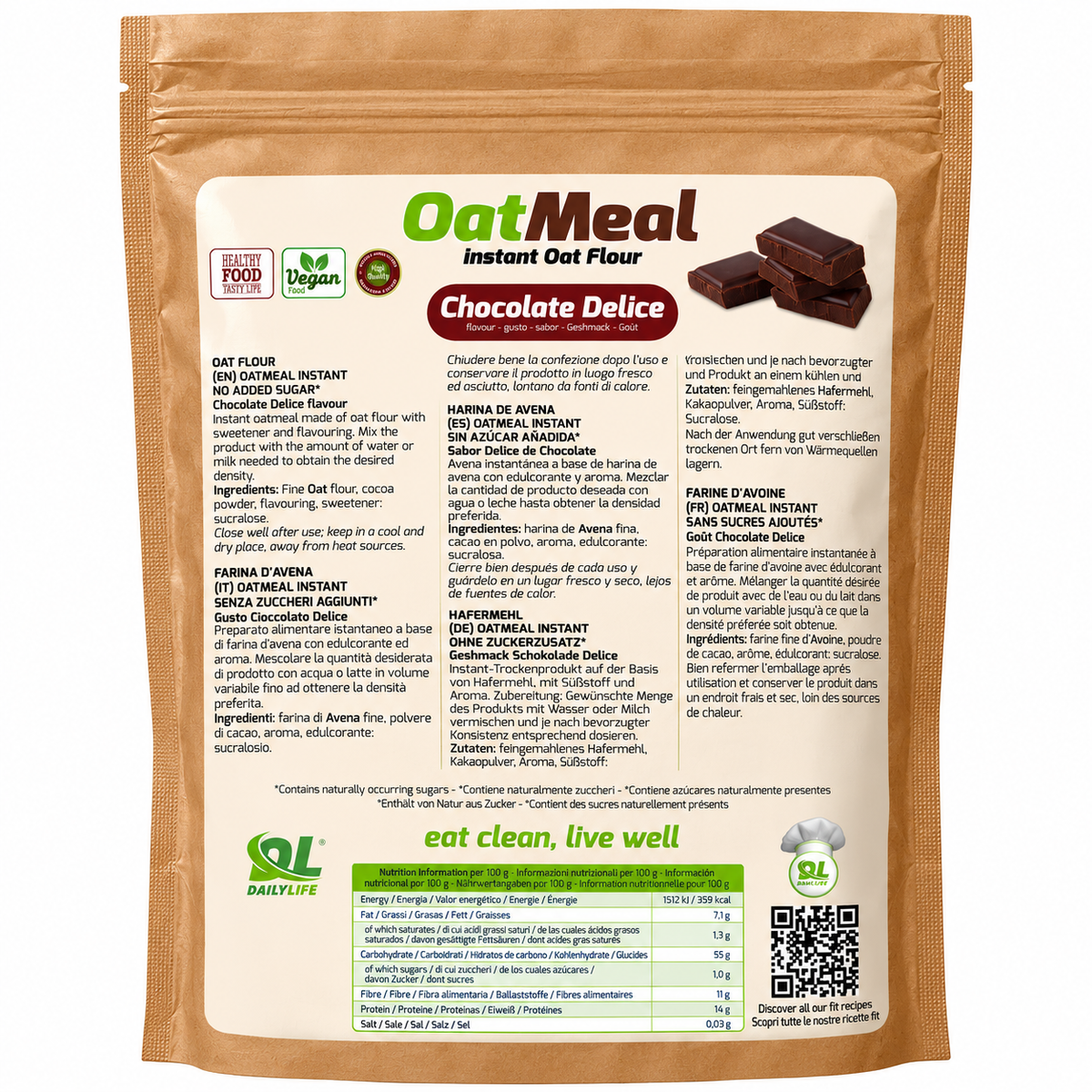 DAILY LIFE OATMEAL INSTANT 1 KG – FARINA D’AVENA ISTANTANEA