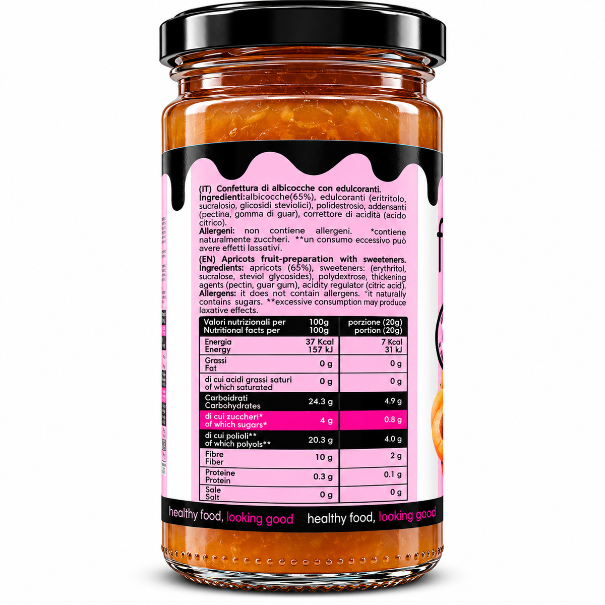 FITPORN – CONFETTURA DI FRUTTA CON EDULCORANTI GUSTO ALBICOCCA