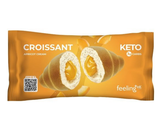 CROISSANT KETO RIPIENO DI CREMA ALL'ALBICOCCA 50 G FEELINGOK